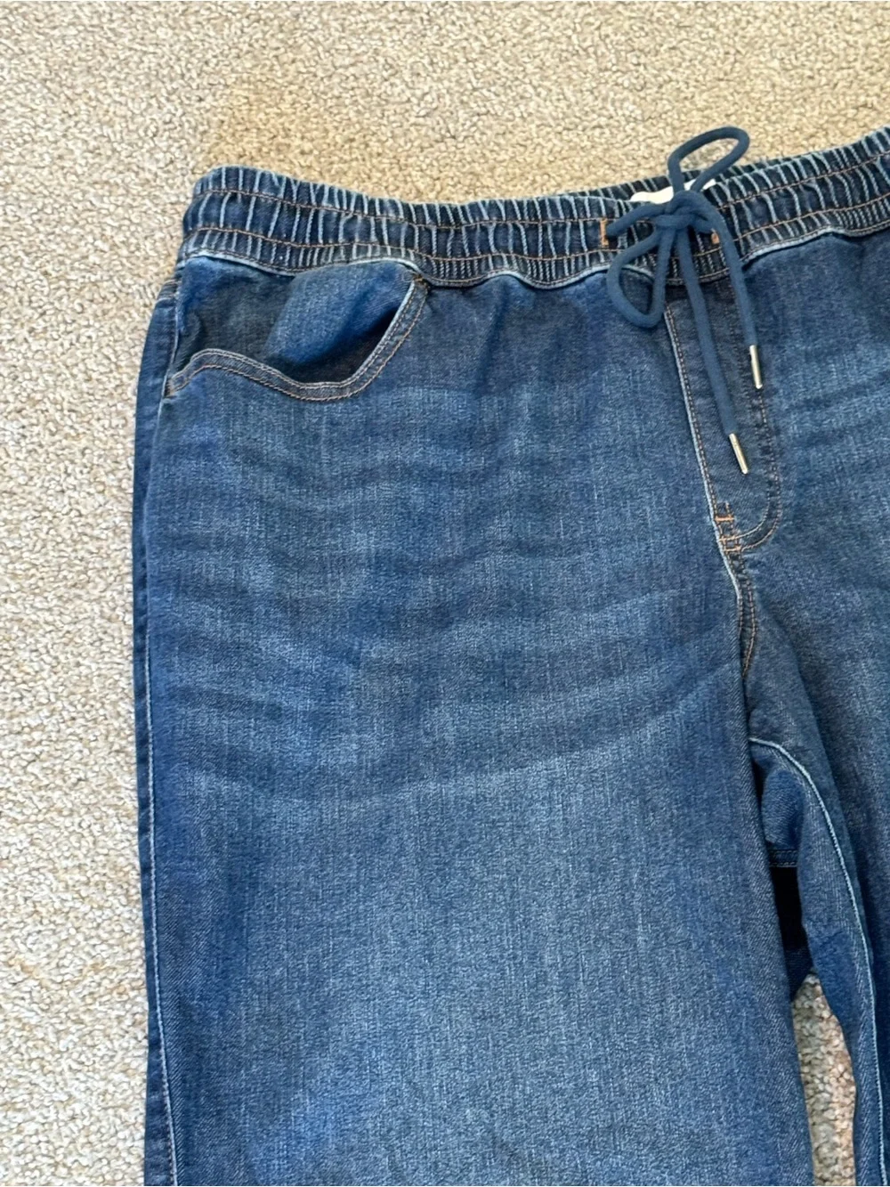 Lane Bryant Women’s Elastic Waist Blue Jeans Casual Pull-On Style Drawstring 18